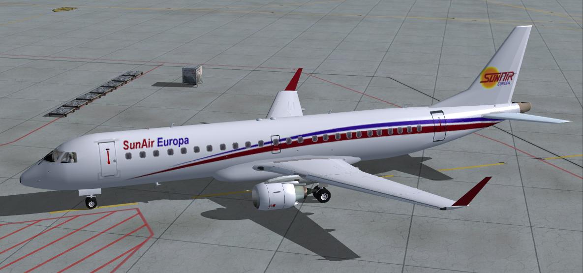 Embraer 190 EJet in SunAir Europa livery for FS9 by Premier Aircraft Design